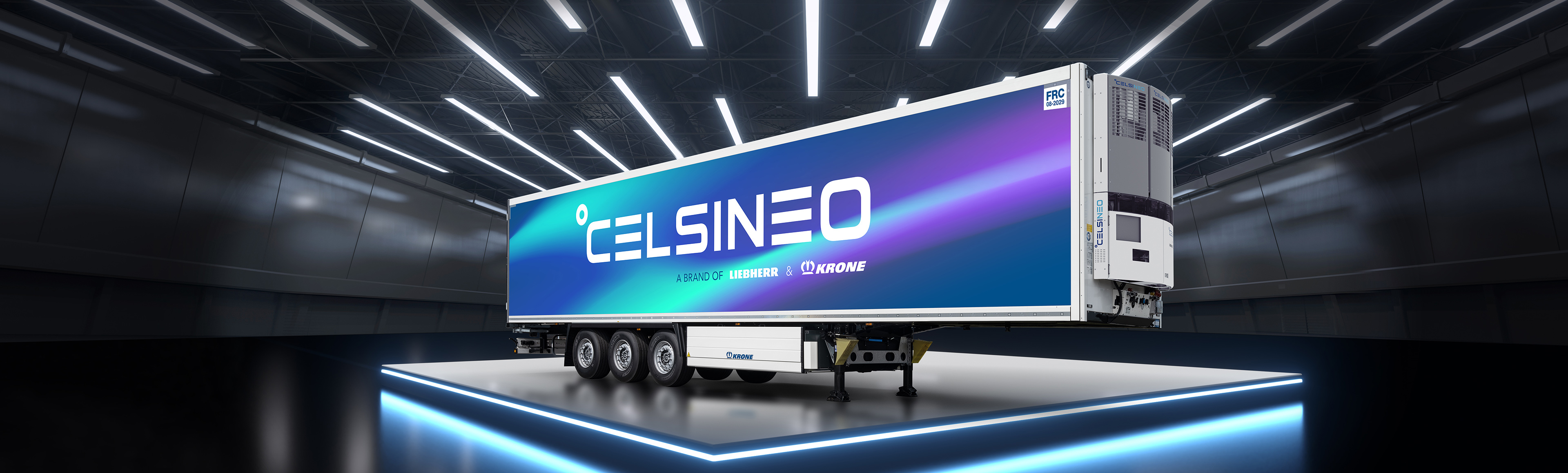 Celsineo-Trailer in dunkler Halle