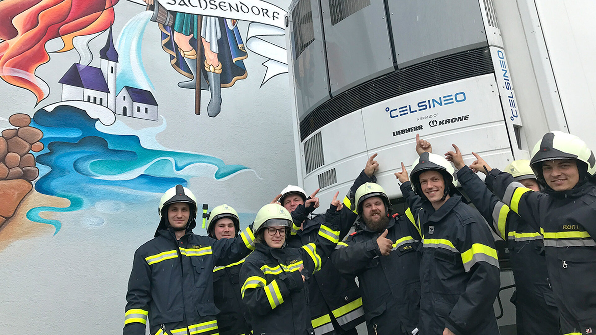 FF Kollersdorf/Sachsendorf mit Celsineo zum Kühlen der Getränke beim Feuerwehrfest